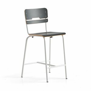 Školní židle SCIENTIA, sedák 390x390 mm, výška 650 mm, bílá/antracitová