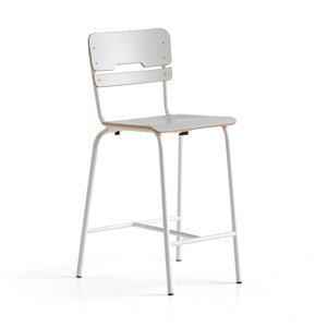 Školní židle SCIENTIA, sedák 390x390 mm, výška 650 mm, bílá/šedá