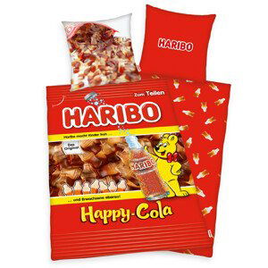 Herding Bavlněné povlečení 140x200 + 70x90 cm - Haribo Happy Cola
