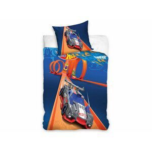 TipTrade Bavlněné povlečení 140x200 + 70x90 cm - Hot Wheels nekonečná smyčka