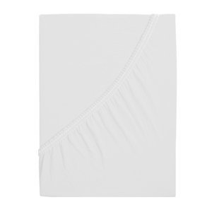 Jersey prostěradlo Andrea Simone 35 cm boxspring roh - Bílá Rozměr: 90 x 200