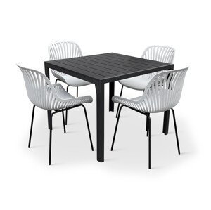 Nábytek Texim Elegantní zahradní set - Viking M + 4x židle GABY šedá