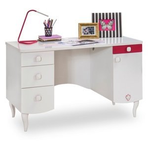 Dětský psací stůl rosie i - bílá/rubínová