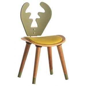 Dětská židlička los boom - buk/zelená