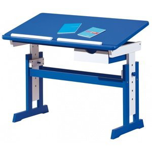 Dětský funkční stůl z masivu kelly - modrá/bílá