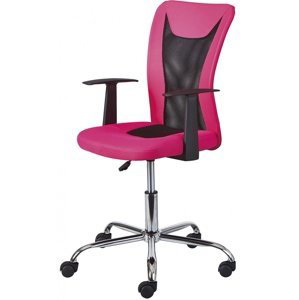 Otočná židle na kolečkách nanny - růžová/černá