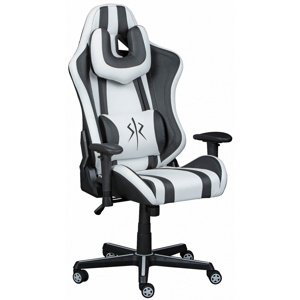 Herní polohovatelná židle aramis - bílá/černá