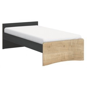 Studentská postel 100x200cm sirius - dub černý/dub zlatý