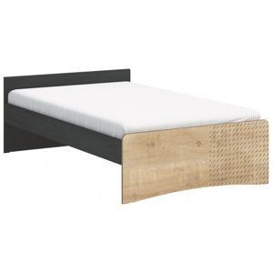Studentská postel 120x200cm sirius - dub černý/dub zlatý