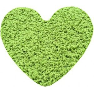 Koberec color shaggy srdce 120 cm - zelené jablko