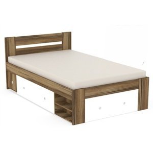 Studentská postel rea larisa 120x200cm s nočním stolkem - ořech