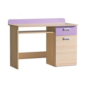 Počítačový stůl melisa - jasan/fialová