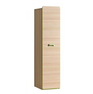 Jednodveřová šatní skříň melisa - jasan/zelená