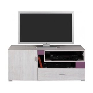 Televizní stolek delbert 12 - borovice/fialová