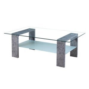 Konferenční stolek, mdf / sklo / matné sklo, beton, belton