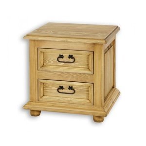 Dřevěný noční stolek s šuplíky com 12 - k03 bílá patina