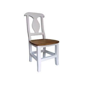 Jídelní židle z masivu sil 03 selská - k03 bílá patina