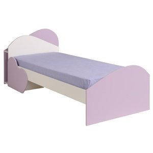 Dětská postel mili 90x200cm - bílá/fialková