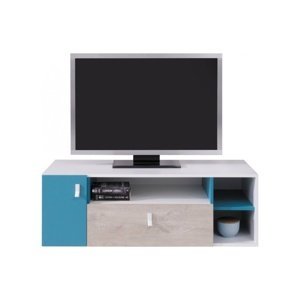 Studentský televizní stolek saturn - bílá / modrá