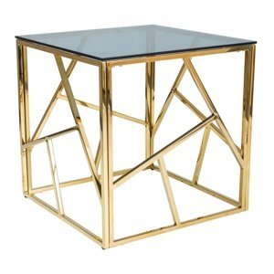 Konferenční stolek escada b zlatý kov/kouřové sklo