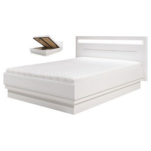 Manželská postel irma 160x200cm s úložným prostorem - bílá