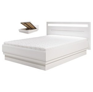 Manželská postel irma 180x200cm s úložným prostorem - bílá