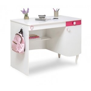 Dětský psací stůl rosie ii - bílá/rubínová