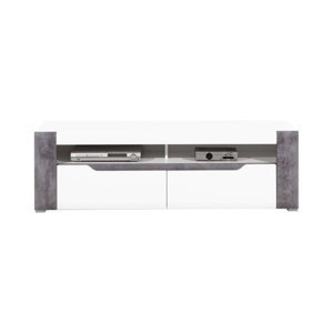 Televizní stolek brando - bílá / beton / bílý lesk