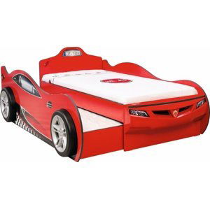 Dětská postel auto super s přistýlkou 90x190cm - červená