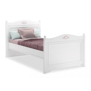 Rustikální bílá postel 100x200cm ballerina - bílá