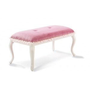 Taburet k posteli ballerina - růžová/bílá