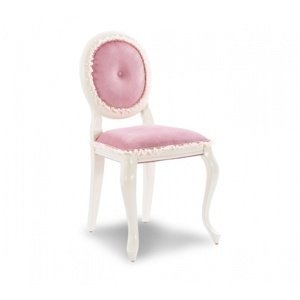 Rustikální čalouněná židle ballerina - bílá/růžová