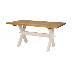 Dřevěný selský stůl 100x200cm mes 16 - k03 bílá patina