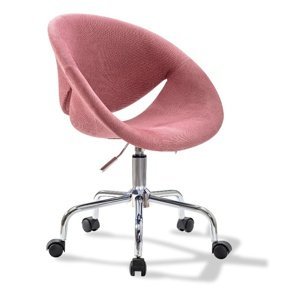 Čalouněná židle na kolečkách celeste - růžová