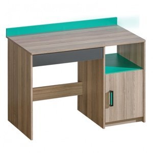 Dětský psací stůl groen - jasan/antracit/zelená