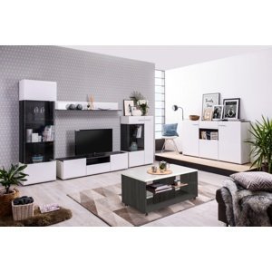 Obývací sestava isadora - bílá/dub černý