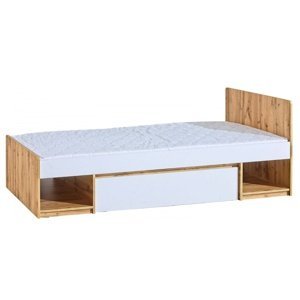 Dětská postel 90x195cm se zásuvkou liana - bílá/dub wotan