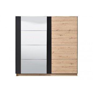 Šatní skříň s posuvnými dveřmi nathan - dub artisan/černá