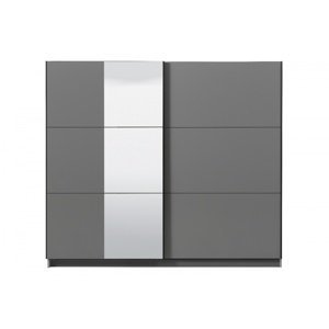 Šatní skříň s posuvnými dveřmi a zrcadlem catalina 240 - šedá