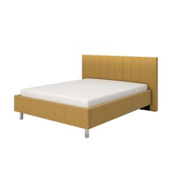 Manželská postel 160x200cm camilla – žlutá/chromované nohy