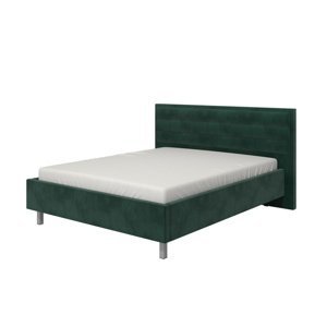 Manželská postel 160x200cm corey - tm. zelená/chromované nohy