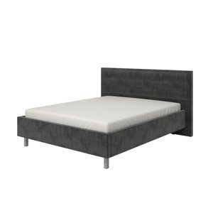 Manželská postel 160x200cm corey - tm. šedá/šedé nohy