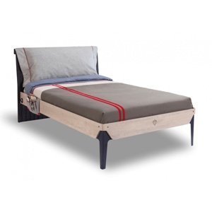 Studentská postel 120x200cm s polštářem lincoln - dub/tmavě modrá