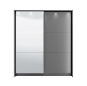 Posuvná skříň se zrcadlem a rámem s osvětlením catalina 180 - šedá
