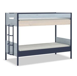 Patrová postel 90x200cm lincoln - dub/dub modrý/tmavě modrá