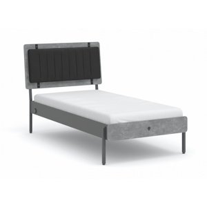 Studentská postel 100x200cm pluto - šedá/černá