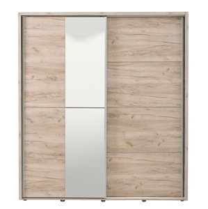 Šatní skříň s posuvnými dveřmi a zrcadlem louis 180 - dub šedý