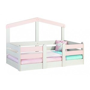 Dětská postel 90x190 boom - bříza/růžová
