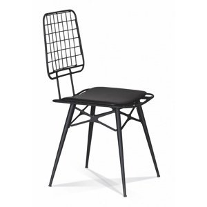 Moderní kovová židle s polstrováním stylish - černá