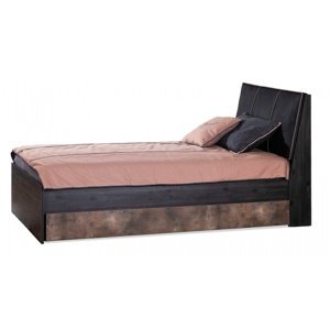 Studentská postel s úložným prostorem 100x200 falko - dub rebap/bronz